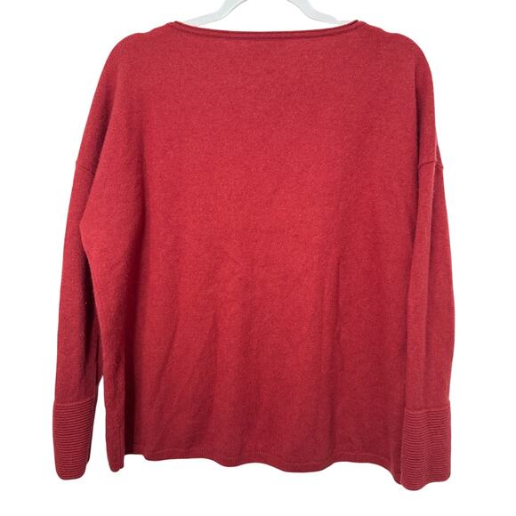 VINCE. Structured Wool-Cashemere Blend Red Oversized Pullover Women's Size Small - Picture 3 of 8